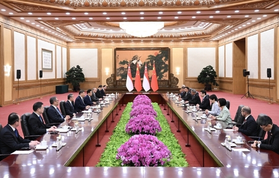 习近平会见新加坡总理黄循财2 习近平会见新加坡总理黄循财2
